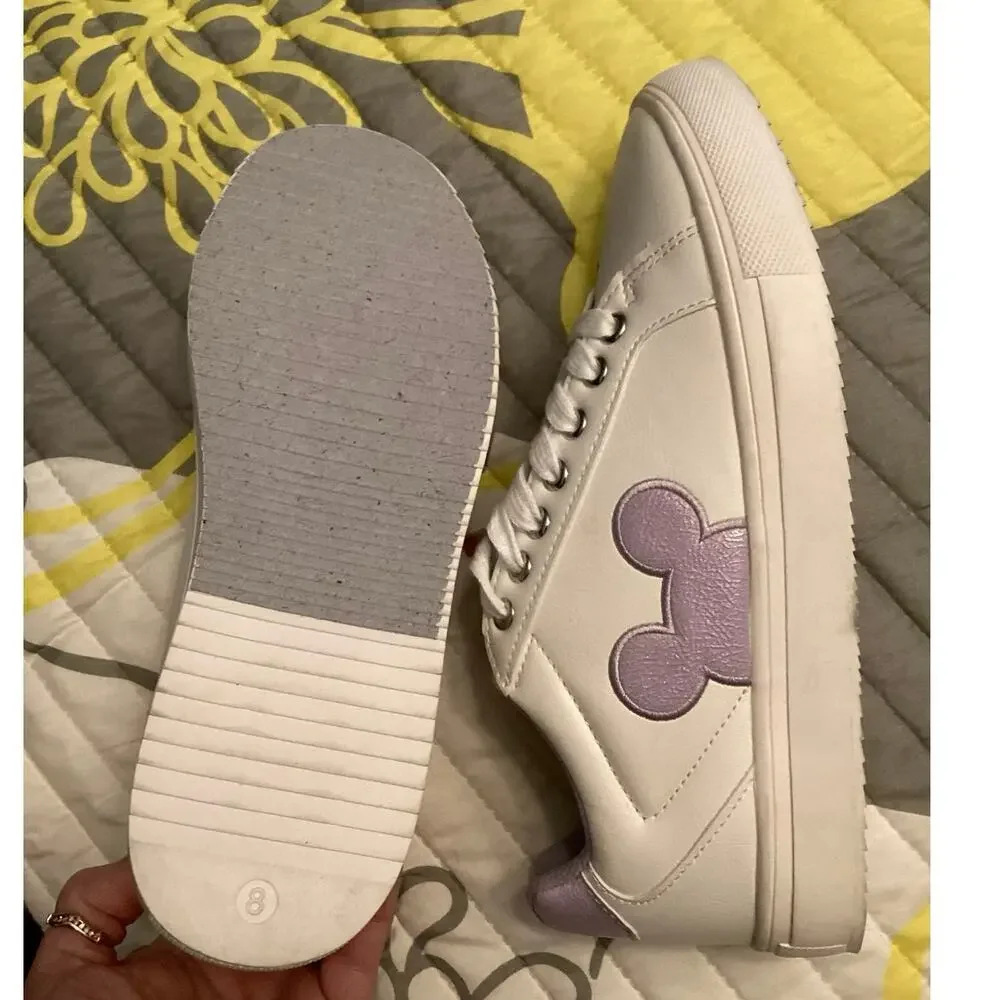 Disney Mickey Mouse Character Court Ladies' Sneakers Lavender Sz 8